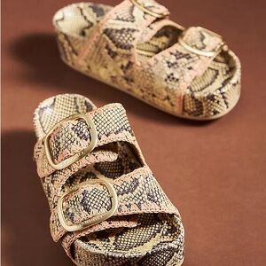 Loeffler Randall - Theo 2 Strap Snakeskin Sandal - Size 10